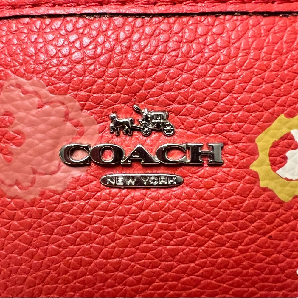 Coach.EUC.Gorgeous “NOLITA”. Pebble Leather Crossbody/Satchel.Red Floral.13X9.5" - Picture 13 of 13
